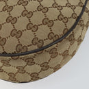 GUCCI GG Canvas Shoulder Bag Beige Silver 122790 Auth BA7775-10