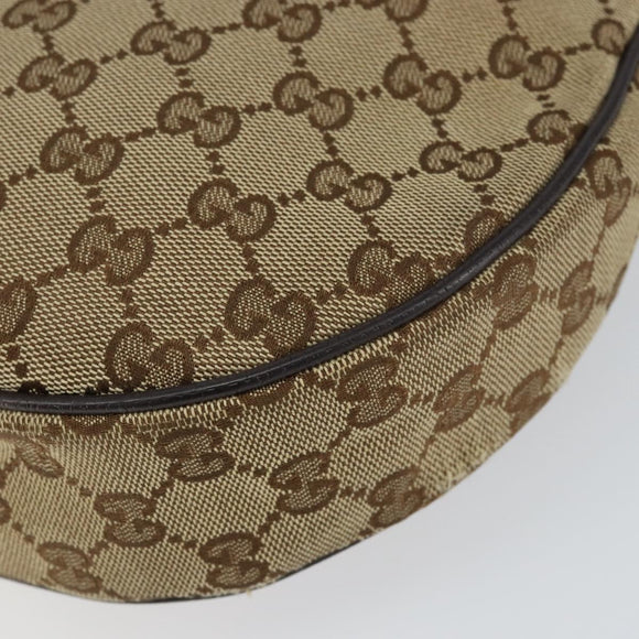 GUCCI GG Canvas Shoulder Bag Beige Silver 122790 Auth BA7775