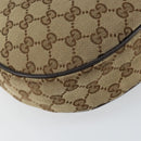 GUCCI GG Canvas Shoulder Bag Beige Silver 122790 Auth BA7775-13