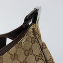 GUCCI GG Canvas Shoulder Bag Beige Silver 122790 Auth BA7775-14