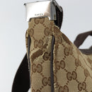 GUCCI GG Canvas Shoulder Bag Beige Silver 122790 Auth BA7775-16