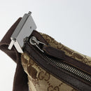 GUCCI GG Canvas Shoulder Bag Beige Silver 122790 Auth BA7775-17