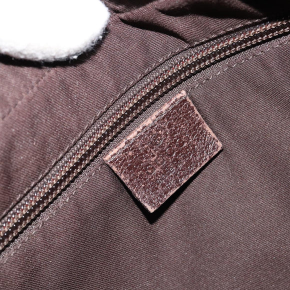 GUCCI GG Canvas Shoulder Bag Beige Silver 122790 Auth BA7775