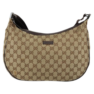 GUCCI GG Canvas Shoulder Bag Beige Silver 122790 Auth BA7775 - 0