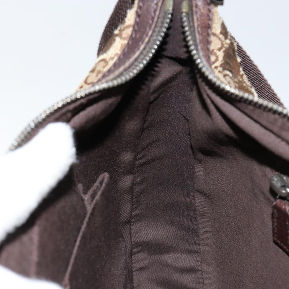 GUCCI GG Canvas Shoulder Bag Beige Silver 122790 Auth BA7775