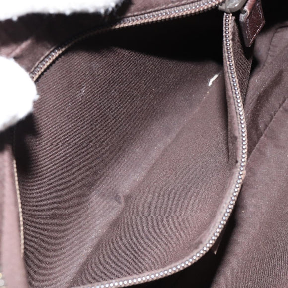 GUCCI GG Canvas Shoulder Bag Beige Silver 122790 Auth BA7775