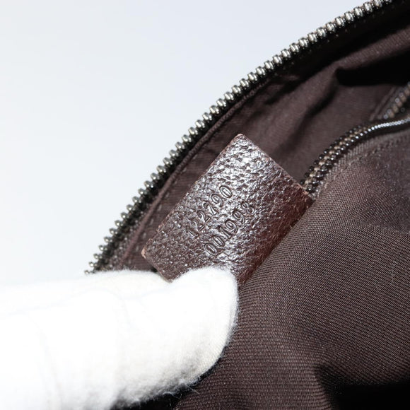 GUCCI GG Canvas Shoulder Bag Beige Silver 122790 Auth BA7775