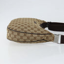 GUCCI GG Canvas Shoulder Bag Beige Silver 122790 Auth BA7775-4