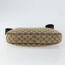 GUCCI GG Canvas Shoulder Bag Beige Silver 122790 Auth BA7775-9