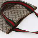 GUCCI GG Supreme Web Sherry Line Tote Bag PVC Beige Red 378 02 003 Auth BA7777-6