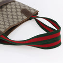 GUCCI GG Supreme Web Sherry Line Tote Bag PVC Beige Red 378 02 003 Auth BA7777-7