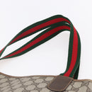 GUCCI GG Supreme Web Sherry Line Tote Bag PVC Beige Red 378 02 003 Auth BA7777-8
