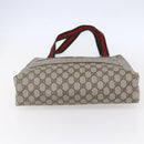 GUCCI GG Supreme Web Sherry Line Tote Bag PVC Beige Red 378 02 003 Auth BA7777-5