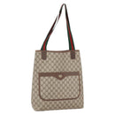 GUCCI GG Supreme Web Sherry Line Tote Bag PVC Beige Red 378 02 003 Auth BA7779-1