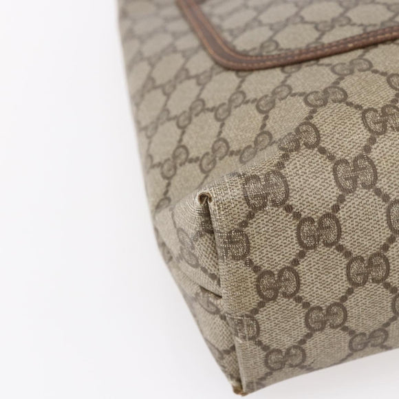 GUCCI GG Supreme Web Sherry Line Tote Bag PVC Beige Red 378 02 003 Auth BA7779