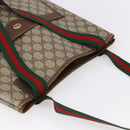 GUCCI GG Supreme Web Sherry Line Tote Bag PVC Beige Red 378 02 003 Auth BA7779-6