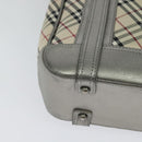 BURBERRY Nova Check Shoulder Bag Canvas Beige Silver Auth BA778-15