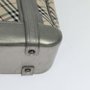 BURBERRY Nova Check Shoulder Bag Canvas Beige Silver Auth BA778-16