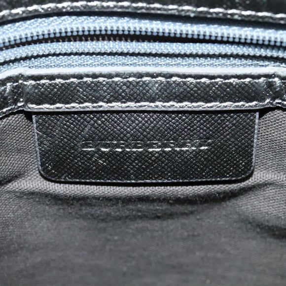 BURBERRY Nova Check Shoulder Bag Canvas Beige Silver Auth BA778