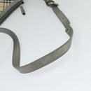 BURBERRY Nova Check Shoulder Bag Canvas Beige Silver Auth BA778-7