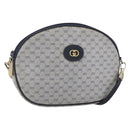 GUCCI Micro GG Supreme Shoulder Bag PVC Navy Gold Auth BA7782-1