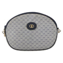 GUCCI Micro GG Supreme Shoulder Bag PVC Navy Gold Auth BA7782-13