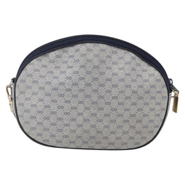 GUCCI Micro GG Supreme Shoulder Bag PVC Navy Gold Auth BA7782 - 0