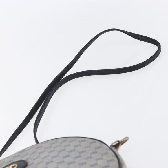 GUCCI Micro GG Supreme Shoulder Bag PVC Navy Gold Auth BA7782