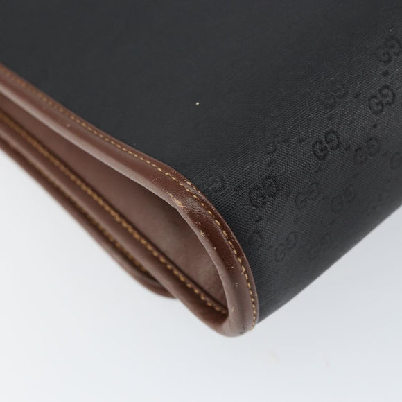 GUCCI Micro GG Supreme Shoulder Bag PVC Black Gold 004 112 0289 Auth BA7784