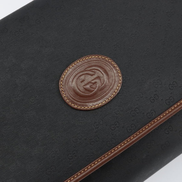 GUCCI Micro GG Supreme Shoulder Bag PVC Black Gold 004 112 0289 Auth BA7784