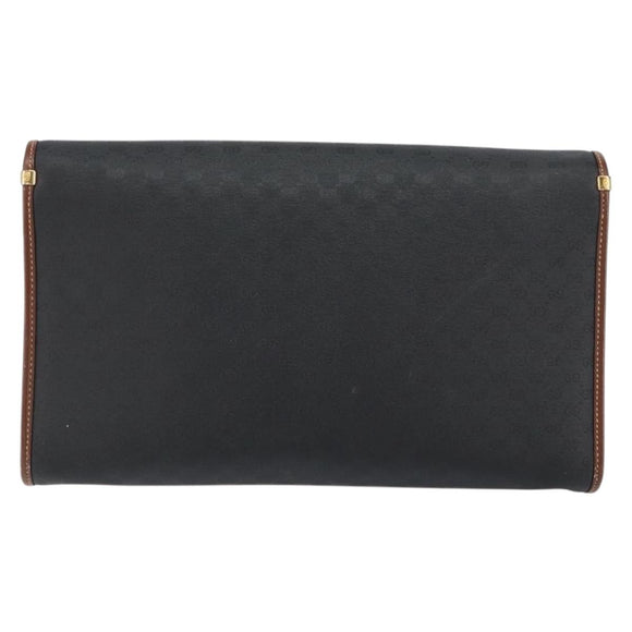 GUCCI Micro GG Supreme Shoulder Bag PVC Black Gold 004 112 0289 Auth BA7784