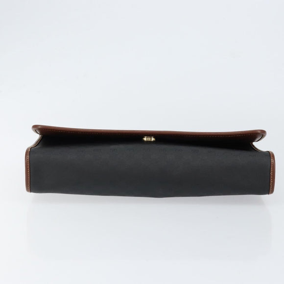 GUCCI Micro GG Supreme Shoulder Bag PVC Black Gold 004 112 0289 Auth BA7784