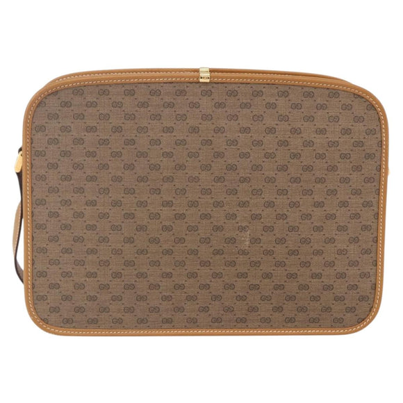 GUCCI Micro GG Supreme Shoulder Bag PVC Beige Gold 001 256 1308 Auth BA7785