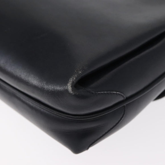 GUCCI Shoulder Bag Leather Navy Gold 406 001 2115 Auth BA7786