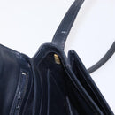 GUCCI Shoulder Bag Leather Navy Gold 406 001 2115 Auth BA7786-19