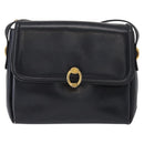 GUCCI Shoulder Bag Leather Navy Gold 406 001 2115 Auth BA7786-2
