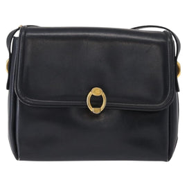 GUCCI Shoulder Bag Leather Navy Gold 406 001 2115 Auth BA7786 - 0