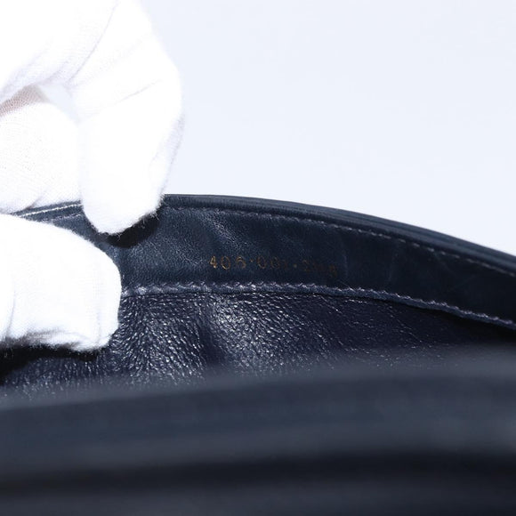 GUCCI Shoulder Bag Leather Navy Gold 406 001 2115 Auth BA7786