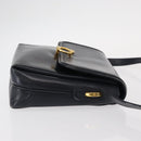 GUCCI Shoulder Bag Leather Navy Gold 406 001 2115 Auth BA7786-4