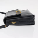 GUCCI Shoulder Bag Leather Navy Gold 406 001 2115 Auth BA7786-5