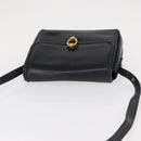 GUCCI Shoulder Bag Leather Navy Gold 406 001 2115 Auth BA7786-6