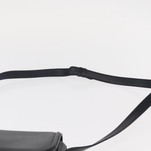 GUCCI Shoulder Bag Leather Navy Gold 406 001 2115 Auth BA7786