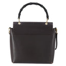 GUCCI Bamboo Hand Bag Leather 2way Brown Gold 001 1886 Auth BA7787-3