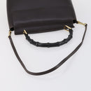 GUCCI Bamboo Hand Bag Leather 2way Brown Gold 001 1886 Auth BA7787-7