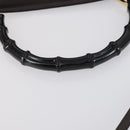 GUCCI Bamboo Hand Bag Leather 2way Brown Gold 001 1886 Auth BA7787-9