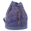 GUCCI Bamboo Backpack Suede Leather Blue Gold 003 2855 0043 0 Auth BA7788-1
