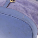 GUCCI Bamboo Backpack Suede Leather Blue Gold 003 2855 0043 0 Auth BA7788-9