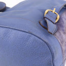 GUCCI Bamboo Backpack Suede Leather Blue Gold 003 2855 0043 0 Auth BA7788-15