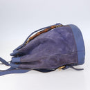 GUCCI Bamboo Backpack Suede Leather Blue Gold 003 2855 0043 0 Auth BA7788-3
