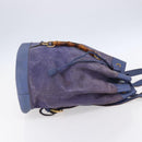 GUCCI Bamboo Backpack Suede Leather Blue Gold 003 2855 0043 0 Auth BA7788-4